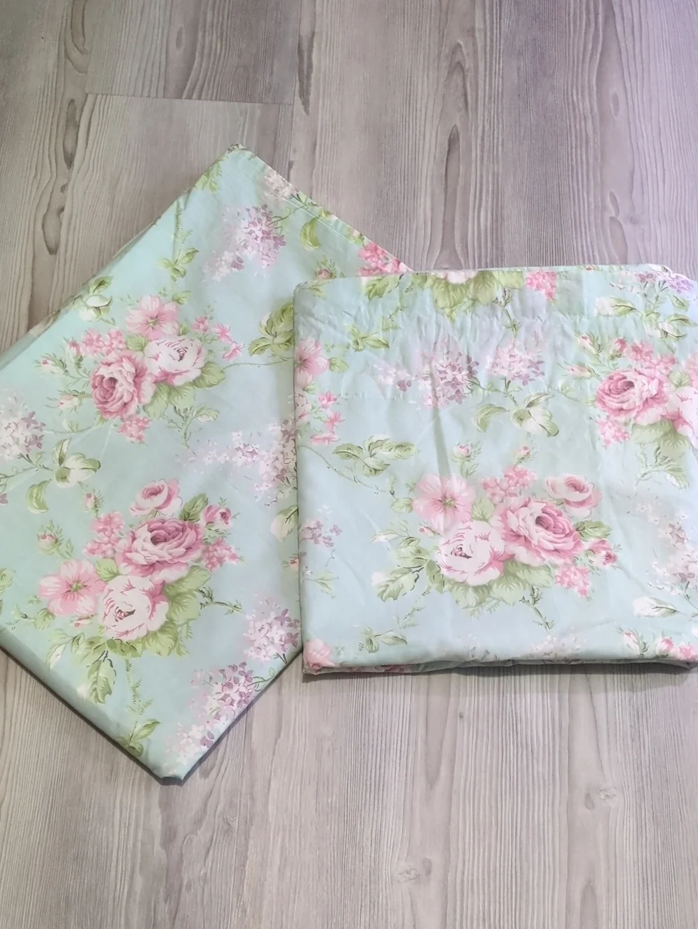 Unbranded Set of 2 Shabby Chic Floral Curtain Panels 41x62 Cottagecore Pink Rose